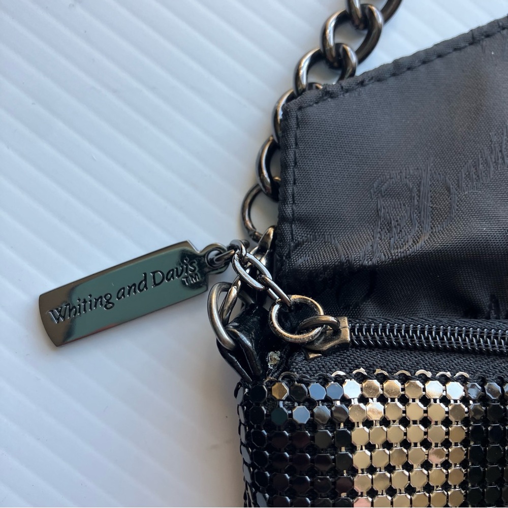 Whiting and Davis Chainmail Mesh Art Deco-inspired Chevron Metallic Evening Bag - Picture 12 of 13
